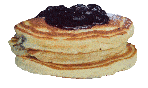 a transparent gif of spinning blueberry pancakes